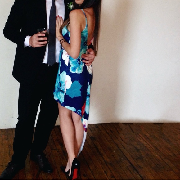 Floral Asymetrical Cocktail Dress - Picture 9 of 9